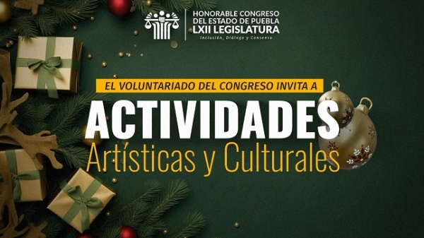 Invita Voluntariado del Congreso de Puebla a actividades culturale