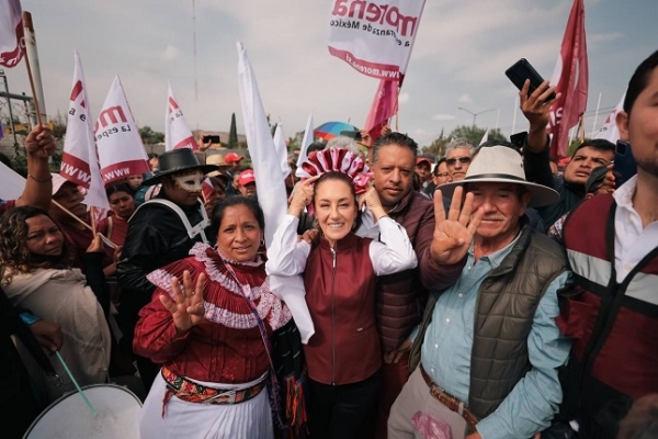 Estamos arriba en las encuestas porque vamos a seguir manteniendo un gobierno del pueblo y para el pueblo, asegura Claudia Sheinbaum desde San Juan del Río, Querétaro