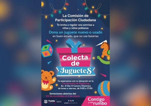 Regidores de Puebla invitan a donar juguetes para ayudar a los Reyes Magos