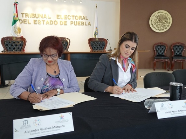 Firman convenio de colaboración TEEP con Organización Valdivia Márquez, A.C