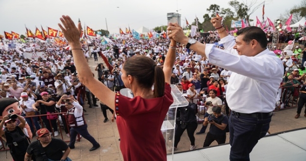 Arrasan Sheinbaum, Armenta y Chedraui en Puebla