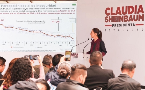 Las personas se sienten más seguras que en el 2018: Claudia Sheinbaum plantea continuar con reducción de inseguridad en el país