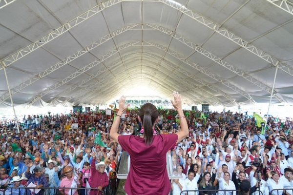 Si queremos que sigan los programas sociales y que le vaya todavía mejor a Chiapas, hay que votar por los partidos de la 4t: Claudia Sheinbaum