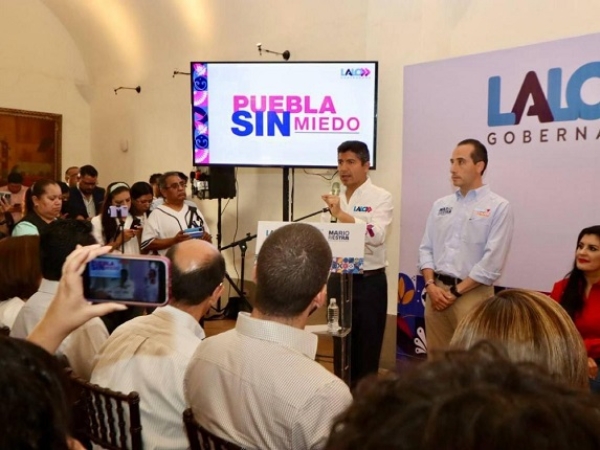 Van juntos Lalo Rivera y Mario Riestra por un rumbo segur para Puebla