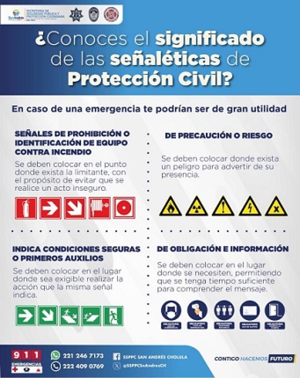 Promueve gobierno de San Andrés Cholula señalamientos en materia de protección civil