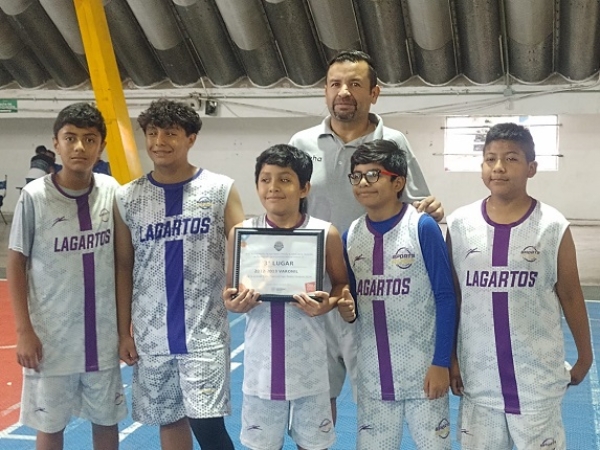 Lagartos de Sports Plaza, tercer lugar de la Copa Cholula de Baloncesto Infantil